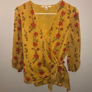 Floral wrap shirt